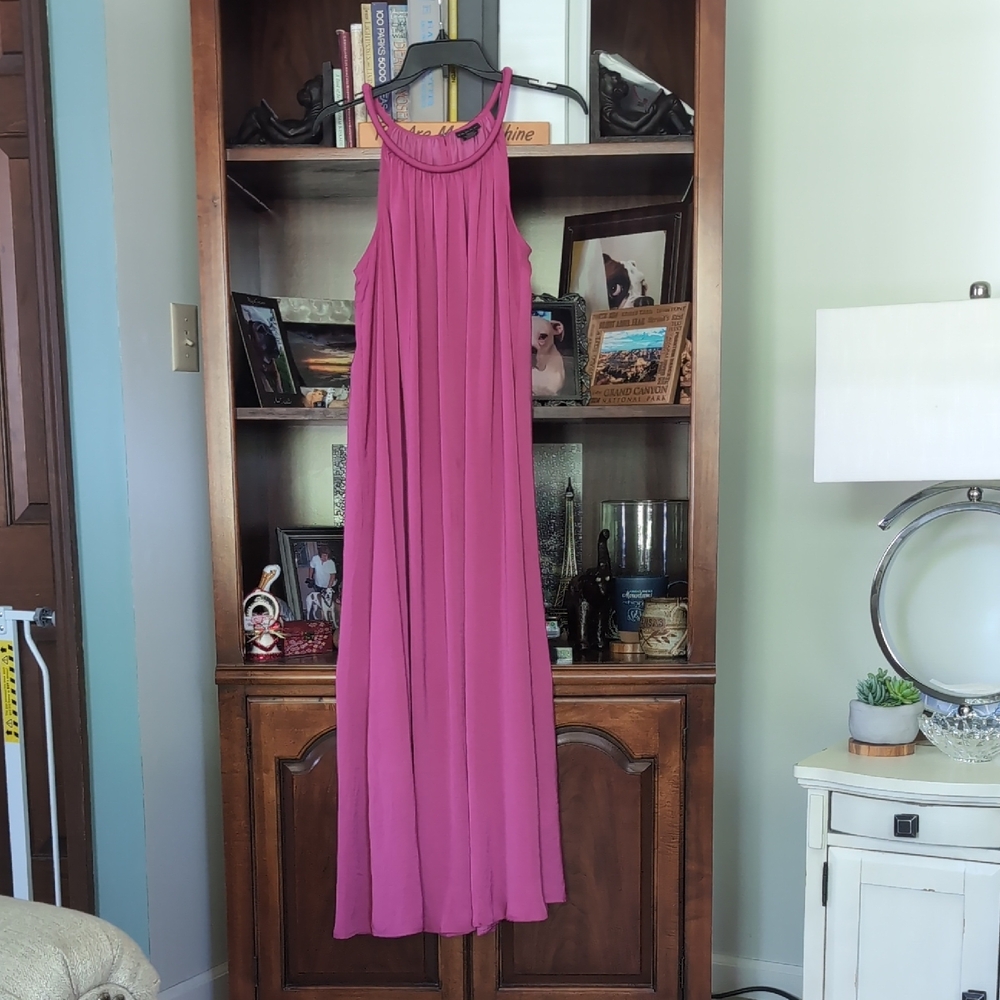 Tahari Fuchsia Sleeveless  Maxi Dress Size Medium